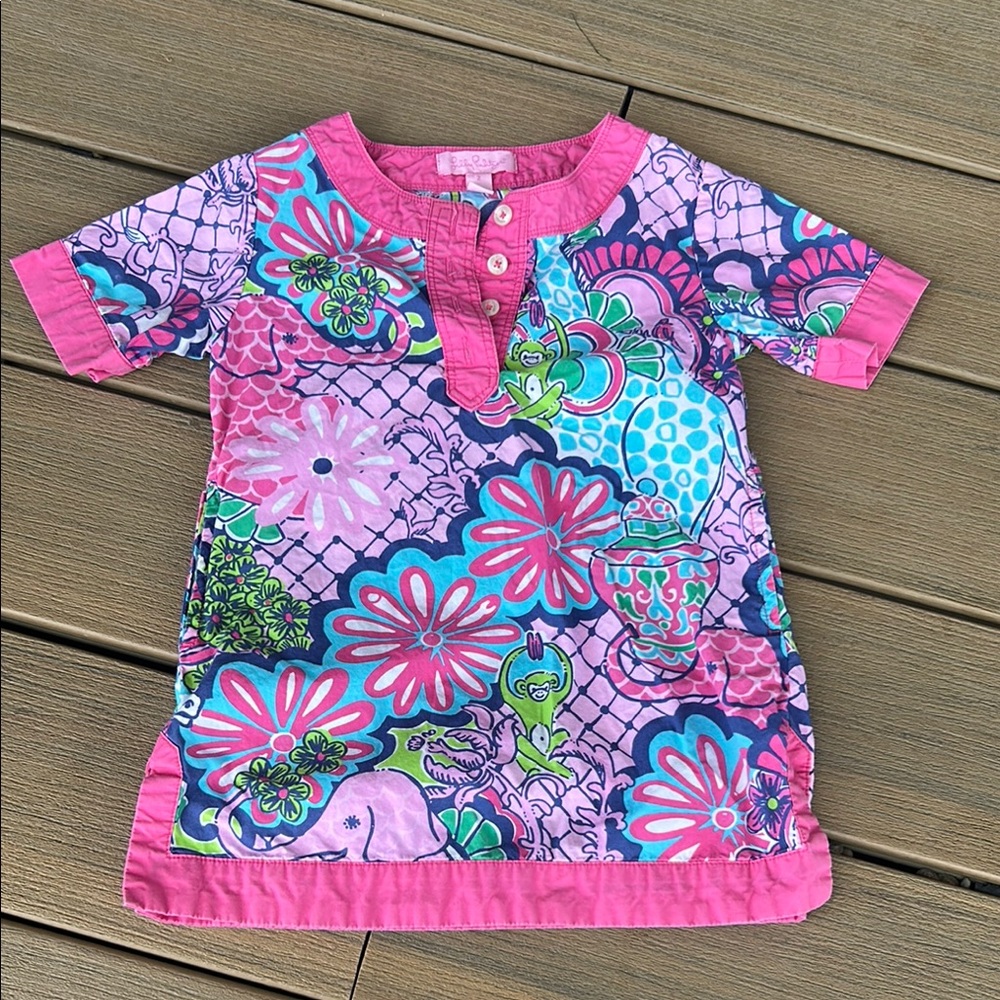 Lilly Pulitzer Pink Multi Floral Casual Kids Dress